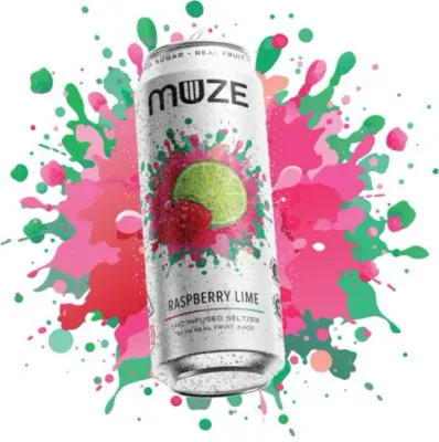 Muze - Raspberry Lime - THC Seltzer - 4 pack 12oz cans