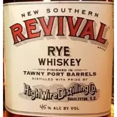 High Wire Distilling Co. New Southern Revival Tawny Port Barrels Rye Whiskey 750 ml