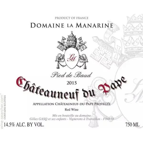 Domaine La Manarine Chateauneuf du Pape Pied de Baud 2022 (750 ml)