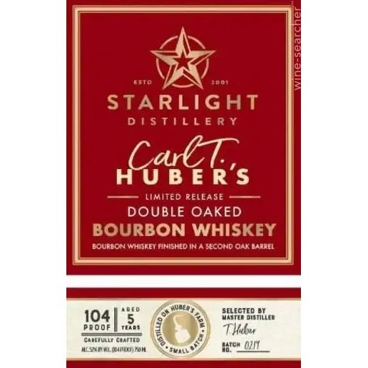 Starlight Distillery Carl T. Double Oaked 5 Year Old Straight Bourbon Whiskey 750 ml