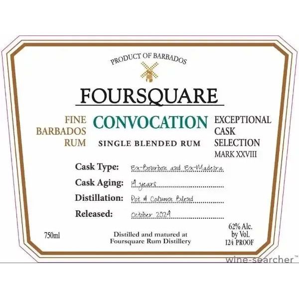 Foursquare Rum Distillery Exceptional Cask Selection Mark XXVIII 'Convocation' 14 Year Old Single Blended Rum (750 ml)