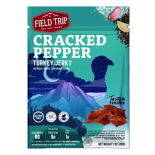 Field Trip Cracked Pepper Turkey Jerky Bag
