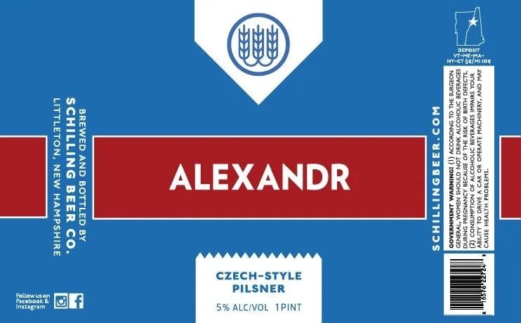 Schilling - Alexandr - Czech-Style Pilsner - 4 pack  16oz cans