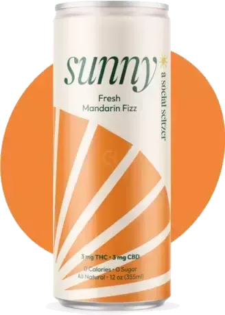 Sunny - THC Seltzer - Fresh Mandarin Fizz - 4 pack 12oz cans