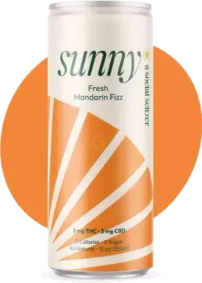 Sunny - THC Seltzer - Fresh Mandarin Fizz - 4 pack 12oz cans