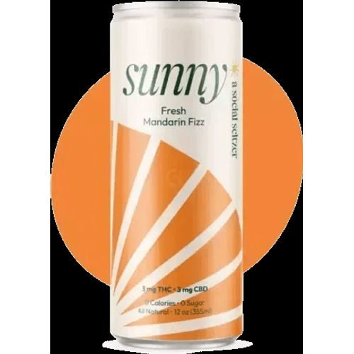 Sunny - THC Seltzer - Fresh Mandarin Fizz - 4 pack 12oz cans