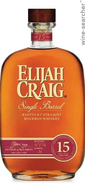 Elijah Craig Single Barrel 15 Year Old Bourbon 750 ml