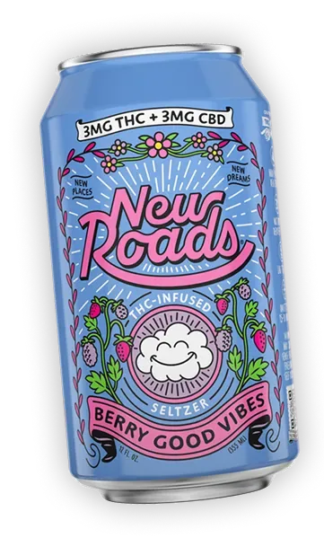 New Roads Berry Good Vibes THC Seltzer 4 can