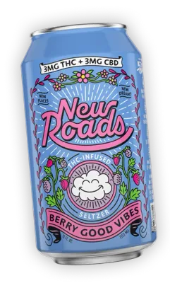 New Roads Berry Good Vibes THC Seltzer 4 can