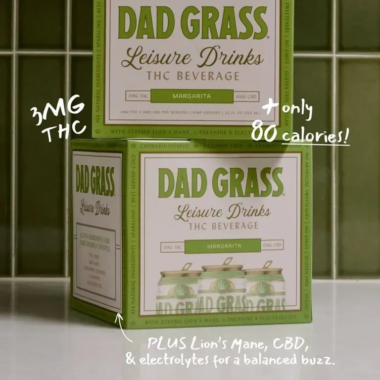 Dad Grass - Leisure Drinks THC - Margarita - 4 pack 12oz cans