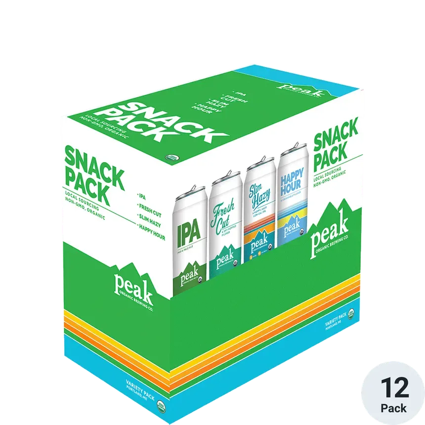Peak Organic Brewing Snack Pack Variety 12 pack can