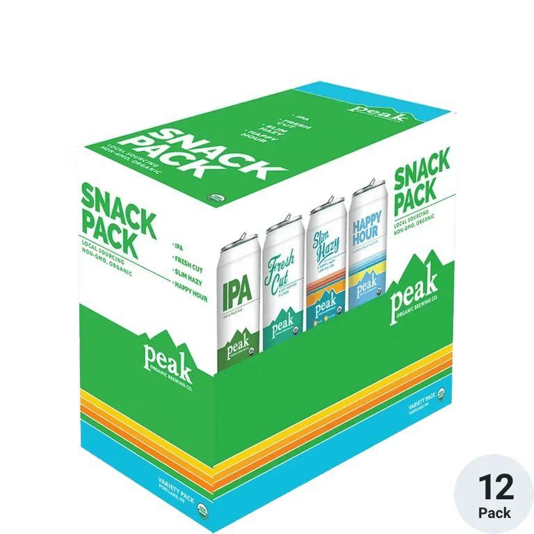 Peak Organic Brewing Snack Pack Variety 12 pack can