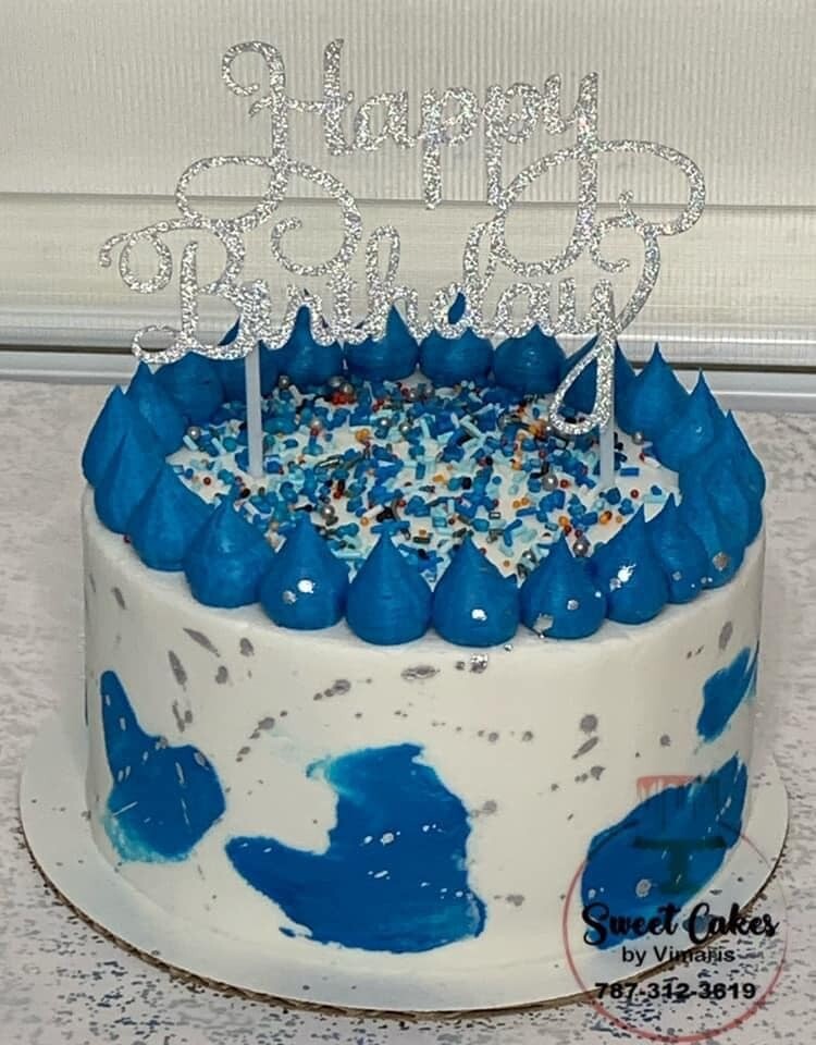 Dark Blue & Silver Cake (varios tamaños)