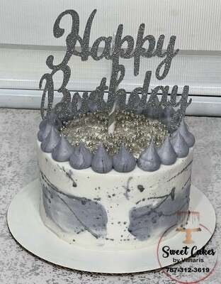 White, Gray and Silver Cake