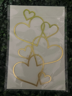 Gold Hearts Cake Topper