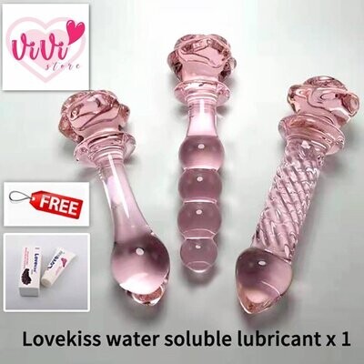 Pink Rose Flower Glass Sensual Plug Women Adult Toys Malaysia
