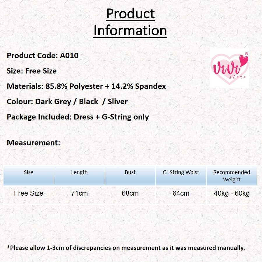 Vivi Sexy Lingerie Nightclub Shining Dress Malaysia