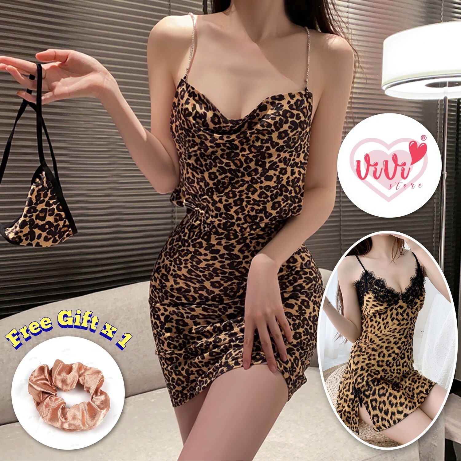 Vivi Leopard Sexy Lingerie Nightclub Cosplay Costume Nightwear Malaysia