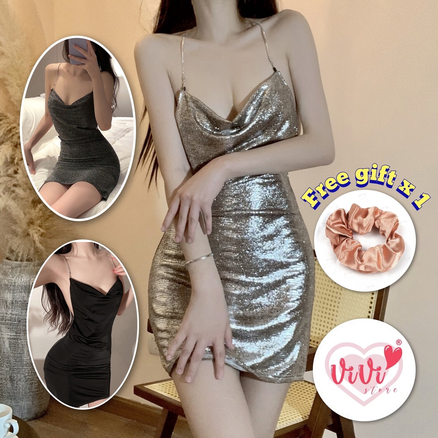 Vivi Sexy Lingerie Nightclub Shining Dress Malaysia