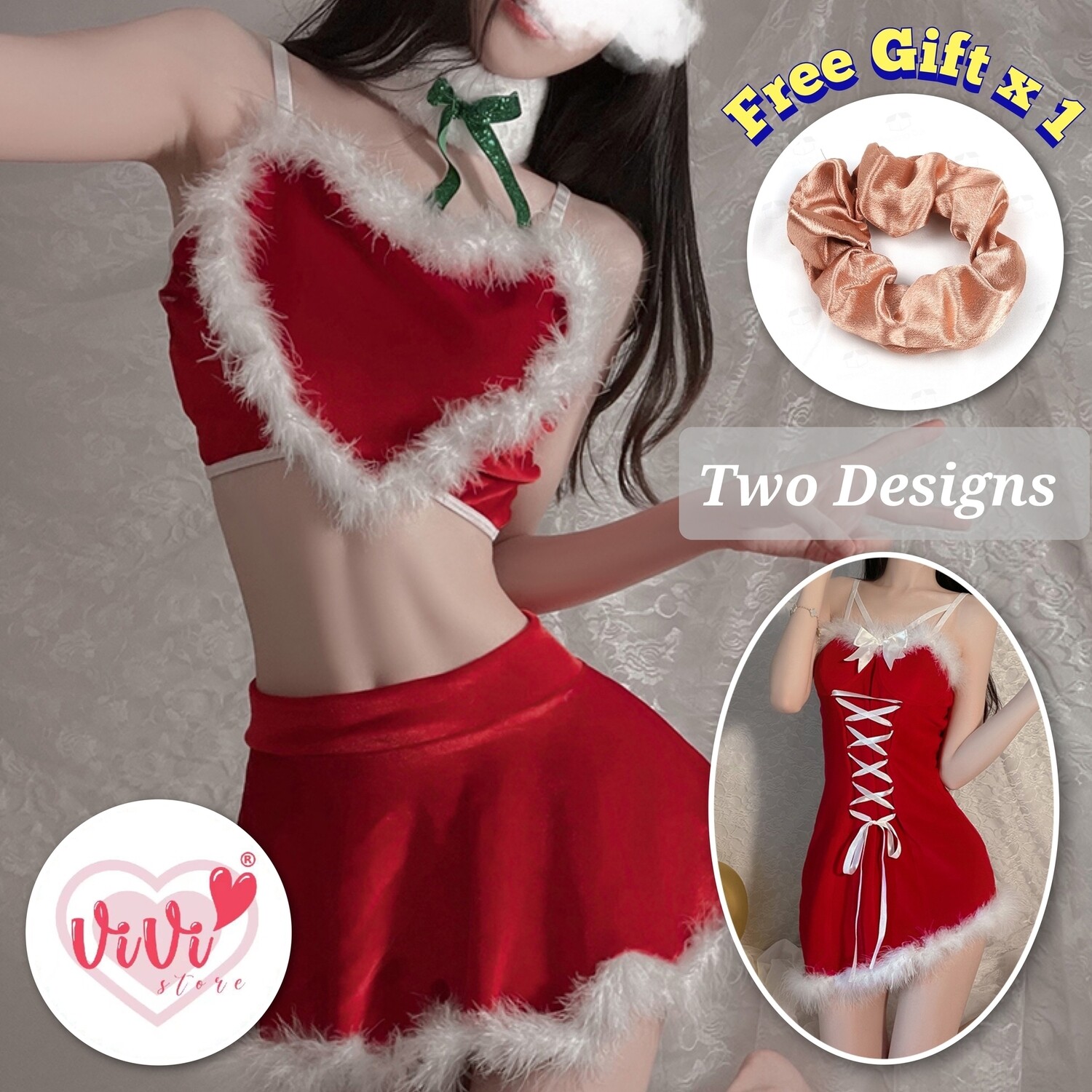 Vivi Lingerie Sexy Nightwear Christmas Cosplay Suit Dress Malaysia