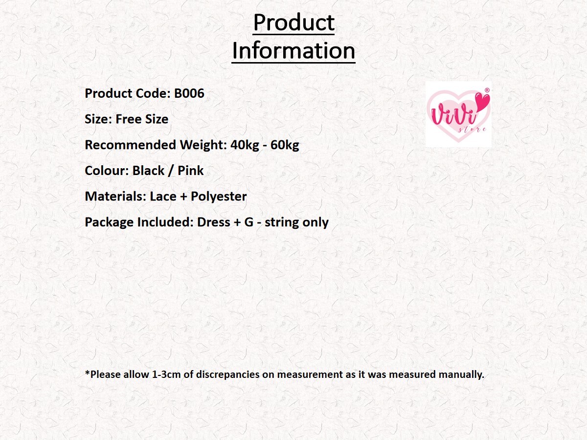 Vivi Sexy Lingerie Sweet Princess Loose Lace Comfort Sleepwear Malaysia