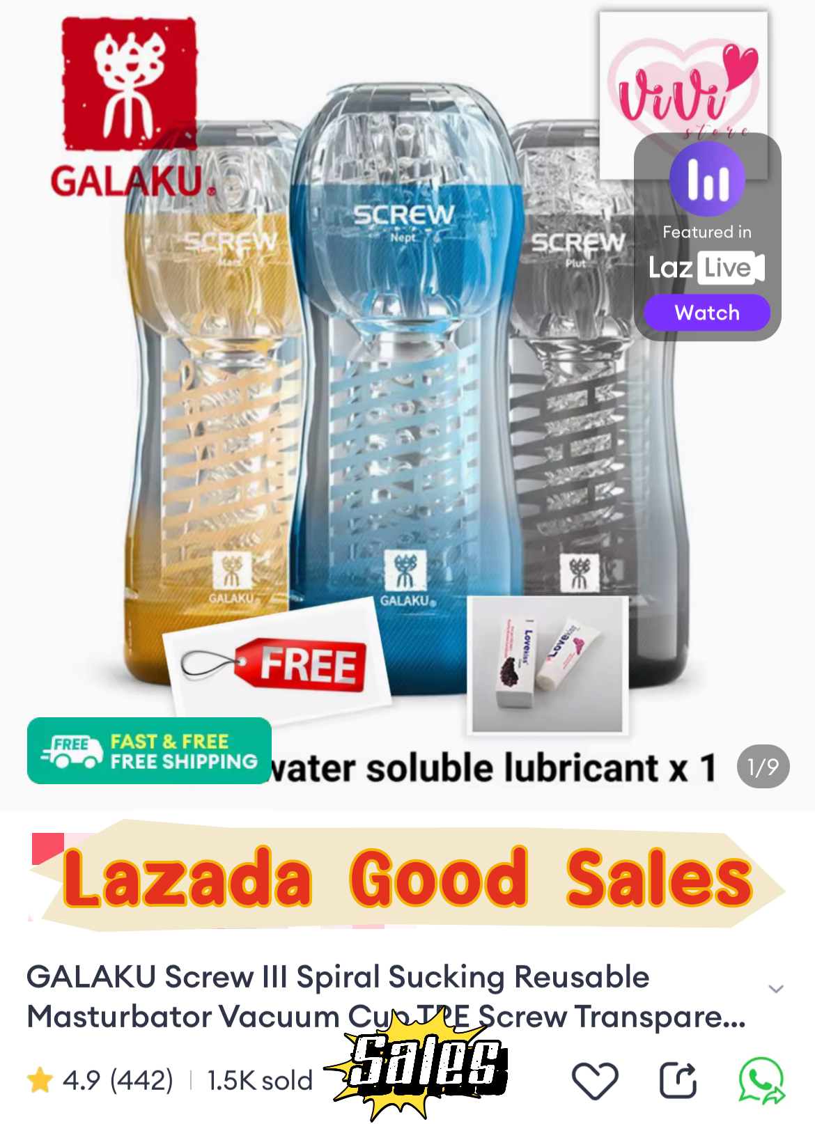 GALAKU Screw III Spiral Masturbator Cup Adult Toys Malaysia