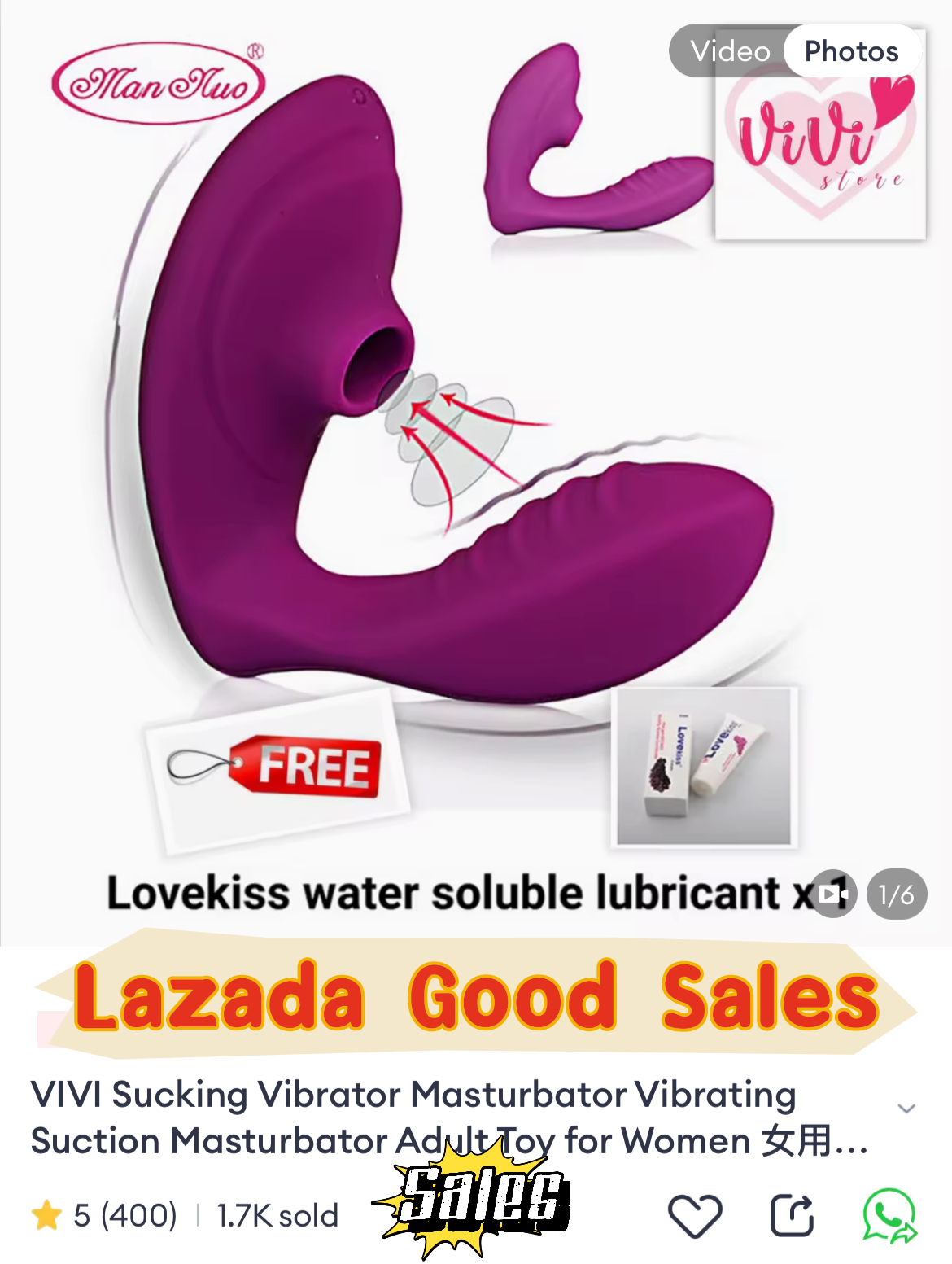 Vivi Clitoral Sucking Vibrator Remote Control Dildo Women Adult Toys Malaysia