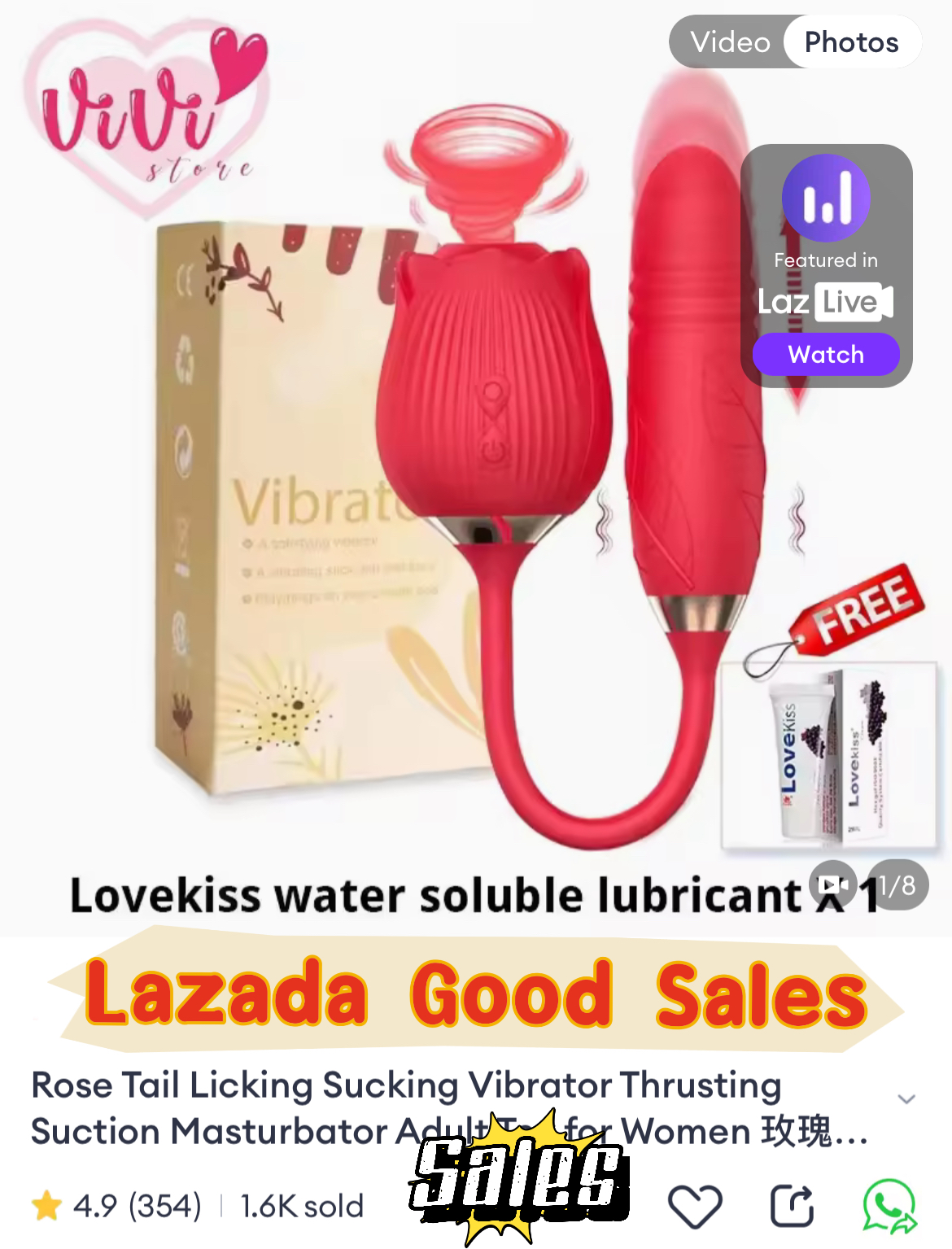 Rose Tail Licking Sucking Vibrator Thrusting Suction Masturbator Women Adult Toy Malaysia