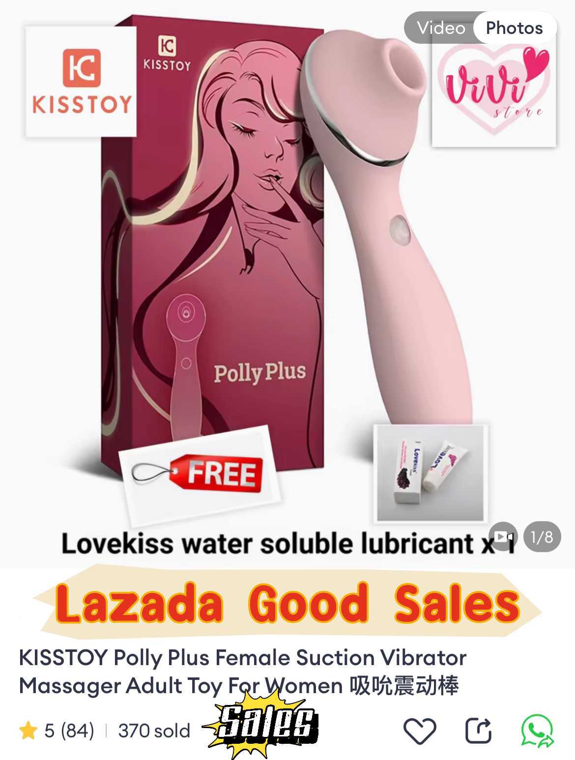 KISSTOY Polly Plus Clitoris Sucking Vibrator Dildo Women Adult Toys Malaysia