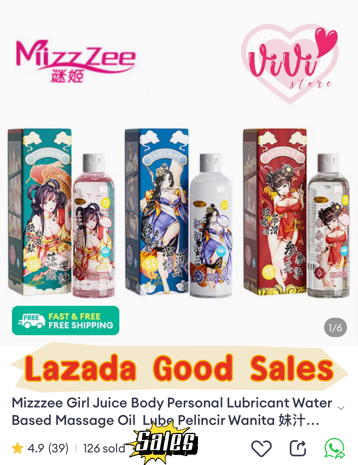Mizzzee Girl Juice Water Based Body Massage Oil Personal Body Lubricant Malaysia