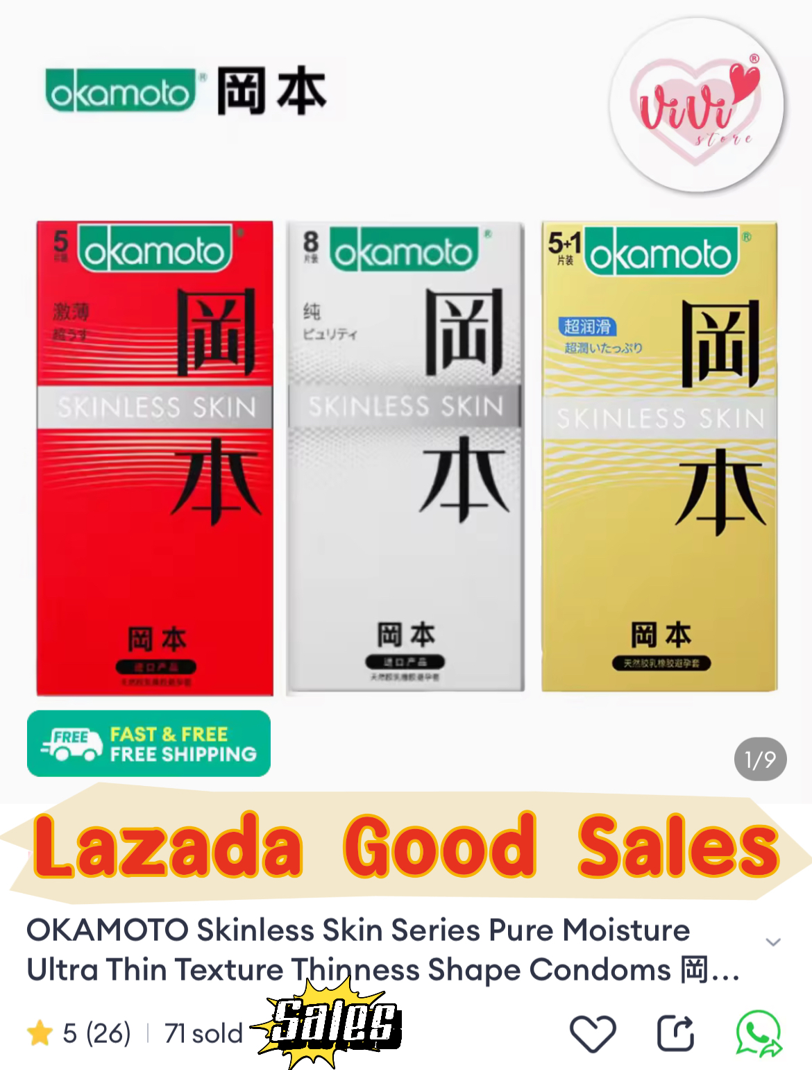 OKAMOTO Skinless Skin Series Pure Thinness Condoms Malaysia