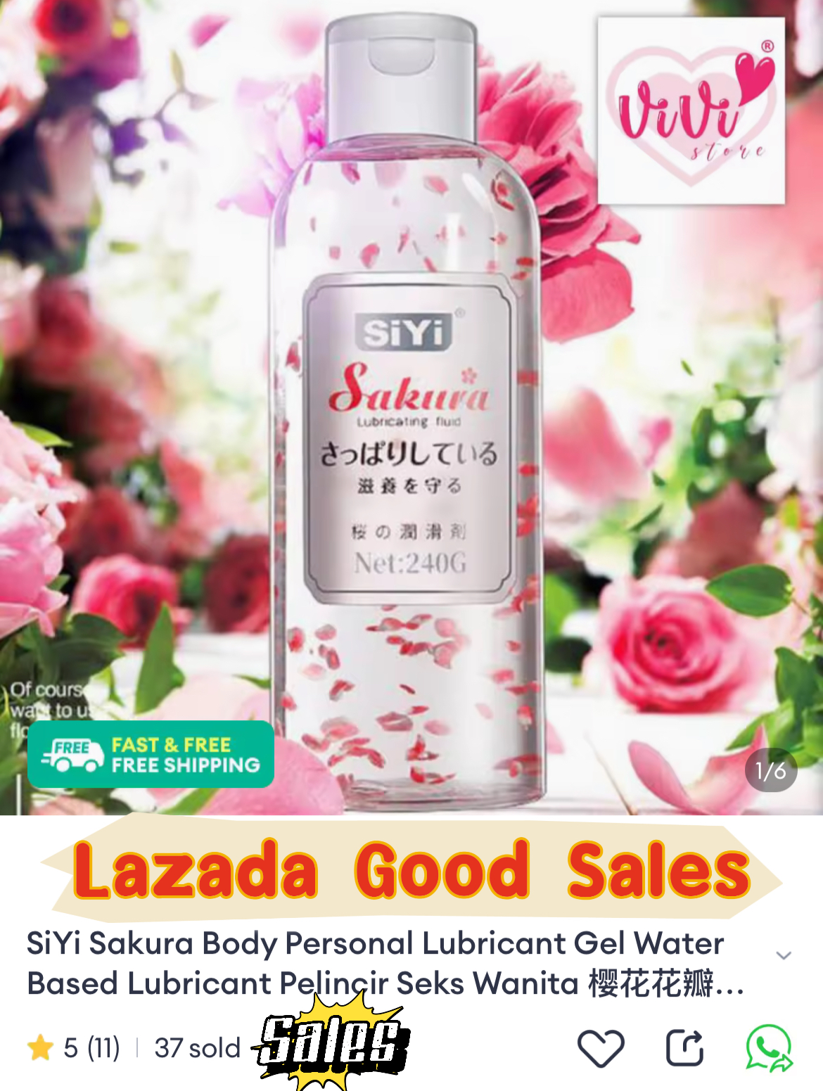 Siyi Sakura 240ml Water Based Personal Body Lubricant Malaysia