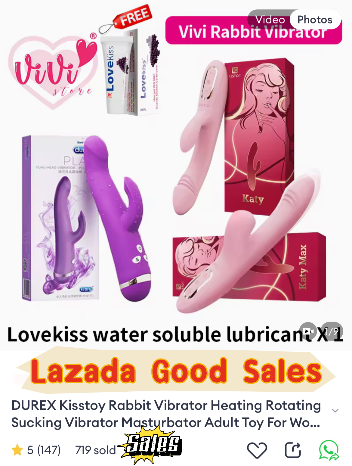 DUREX Kisstoy Rabbit Vibrator Dildo Masturbator Women Adult Toys Malaysia