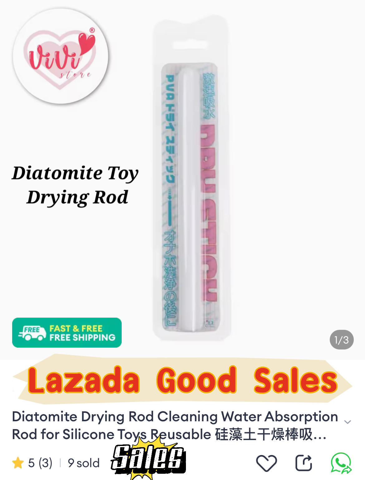 Diatomite Drying Rod Cleaning Water Absorption Rod for Silicone Toys Reusable