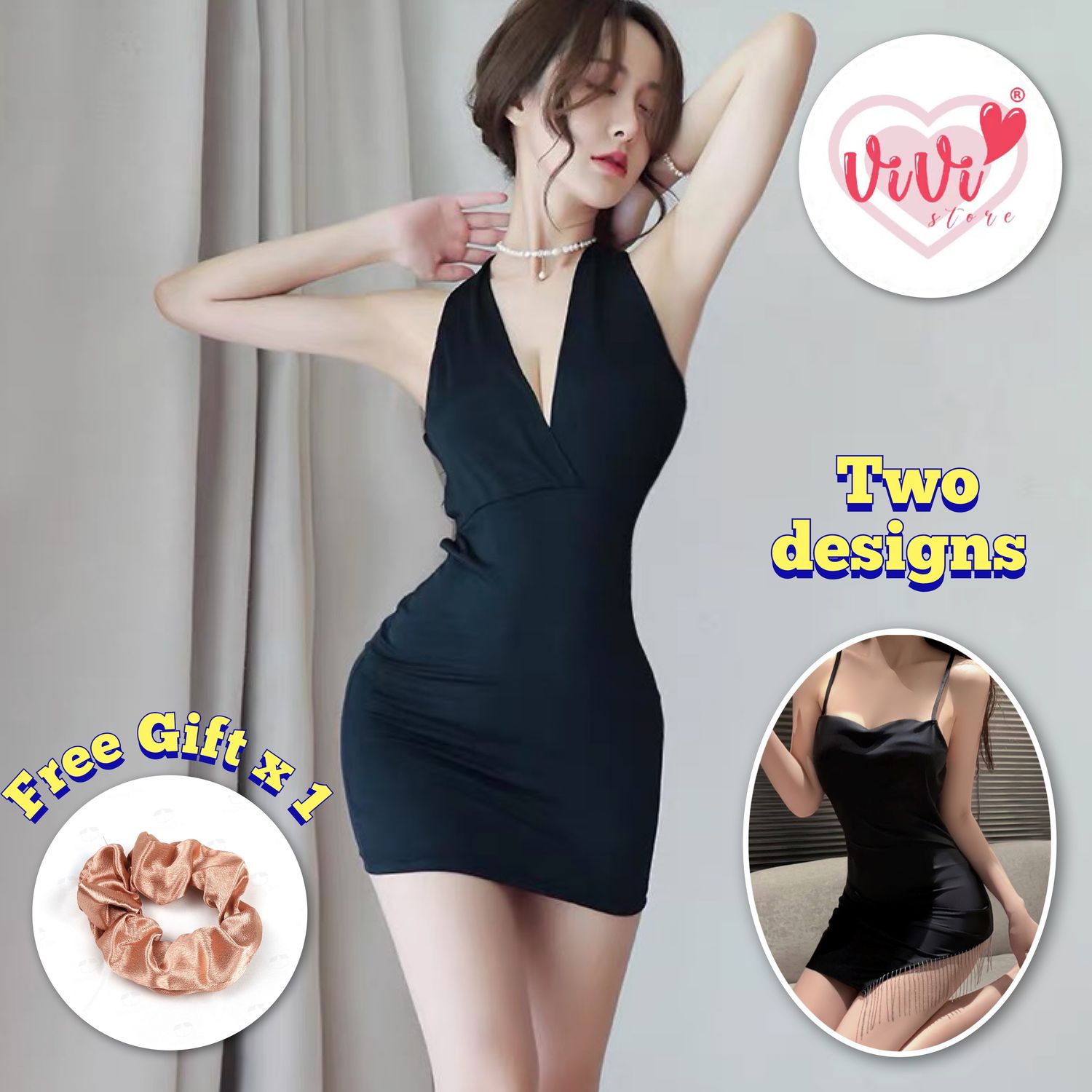 Vivi Sexy Lingerie Sling Cross Back Nightclub Dress Malaysia