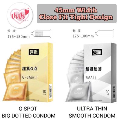 Vivi Small 45mm 49mm Dotted Condom Close Tight Fit Latex 10pcs Lubricated Condom (Not Durex)