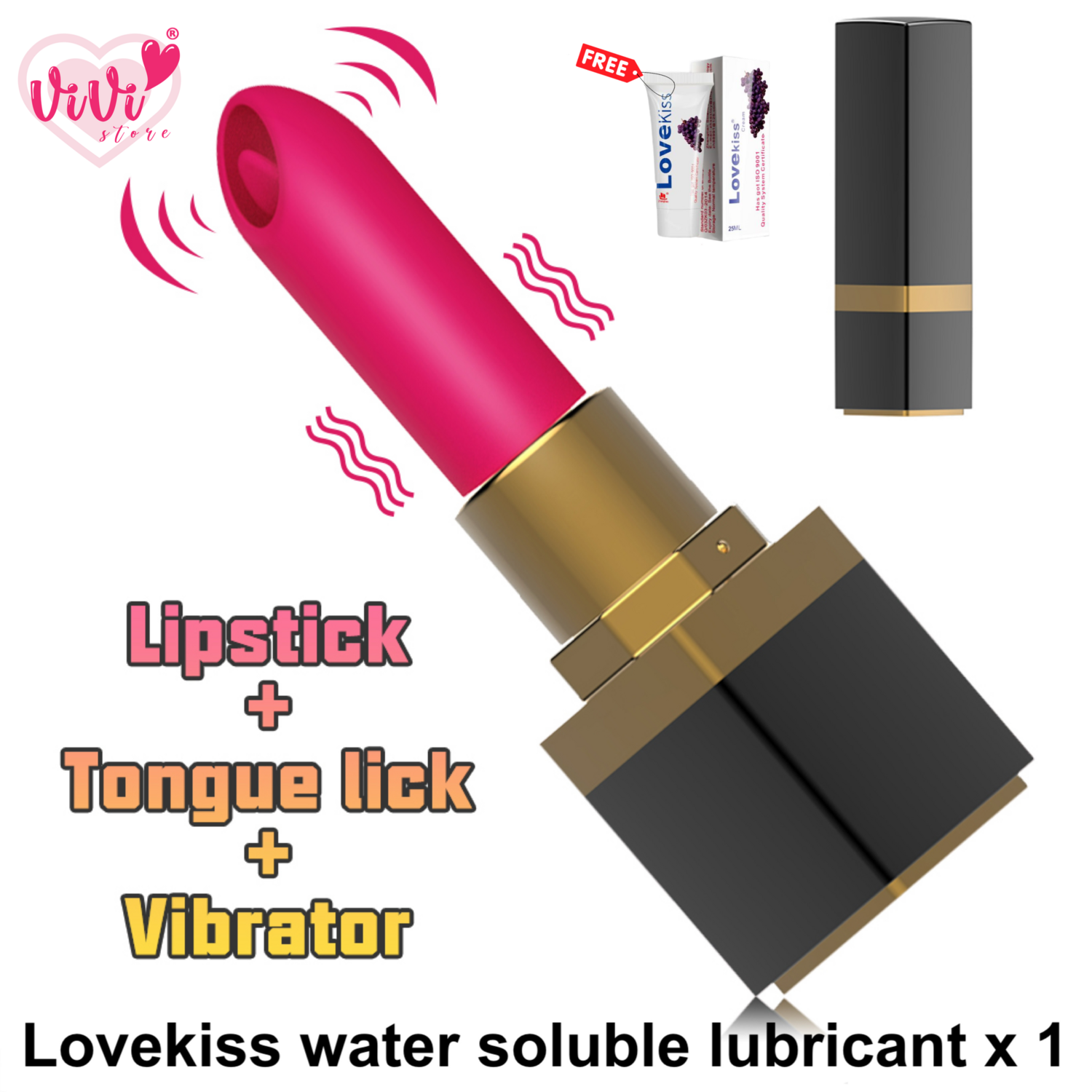 OMYSKY Lipstick Licking Remote Vibrator Bullet Masturbator Women Adult Toys Malaysia