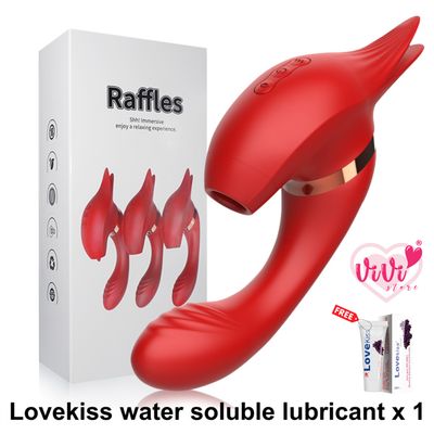 Vivi Raffles Dual Head Rotate Sucking Ball Beating Licking Vibrator Female Adult Toy Malaysia