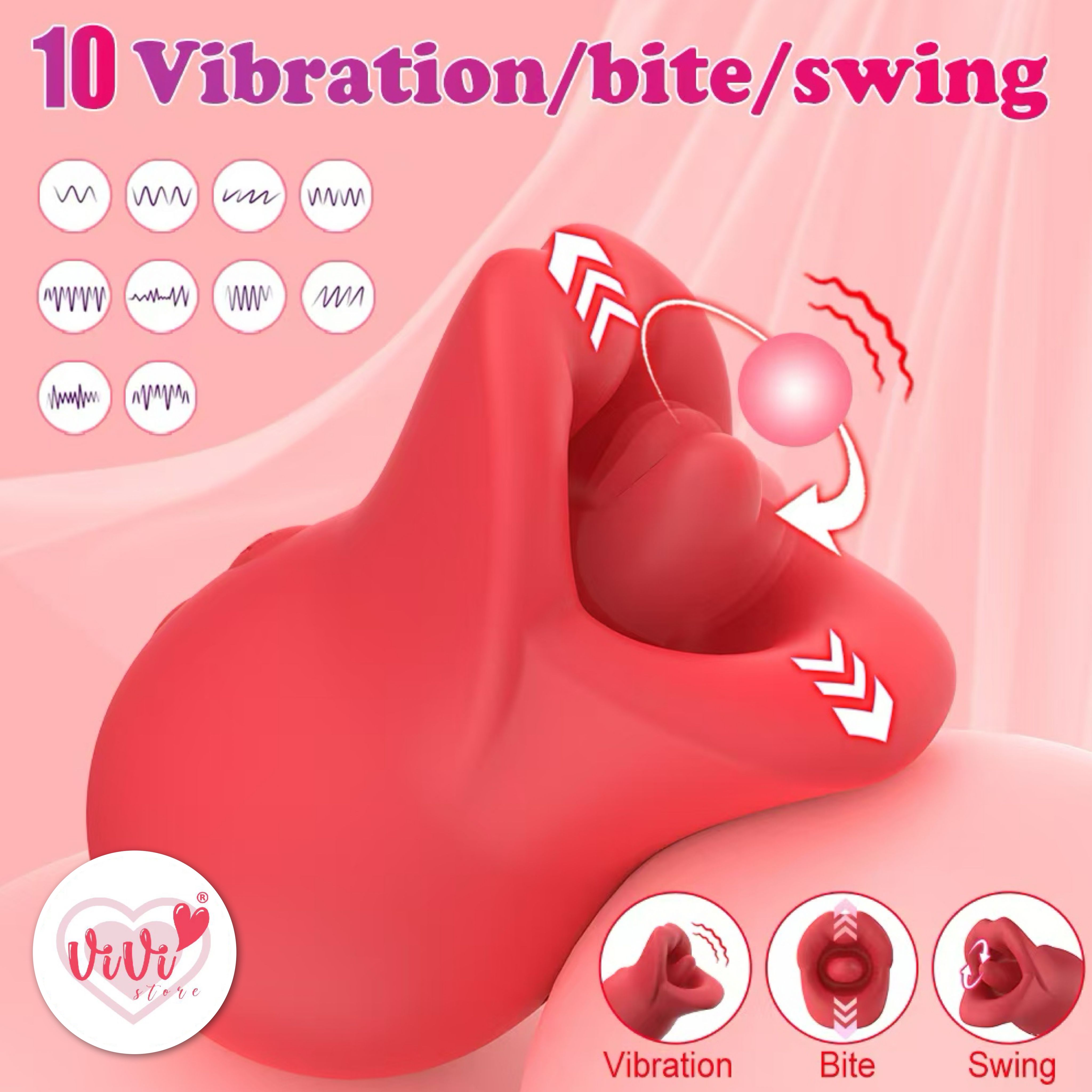 Rose Shape Big Mouth Clitoris Vibrator Rotating Massager Women Adult Toys Malaysia