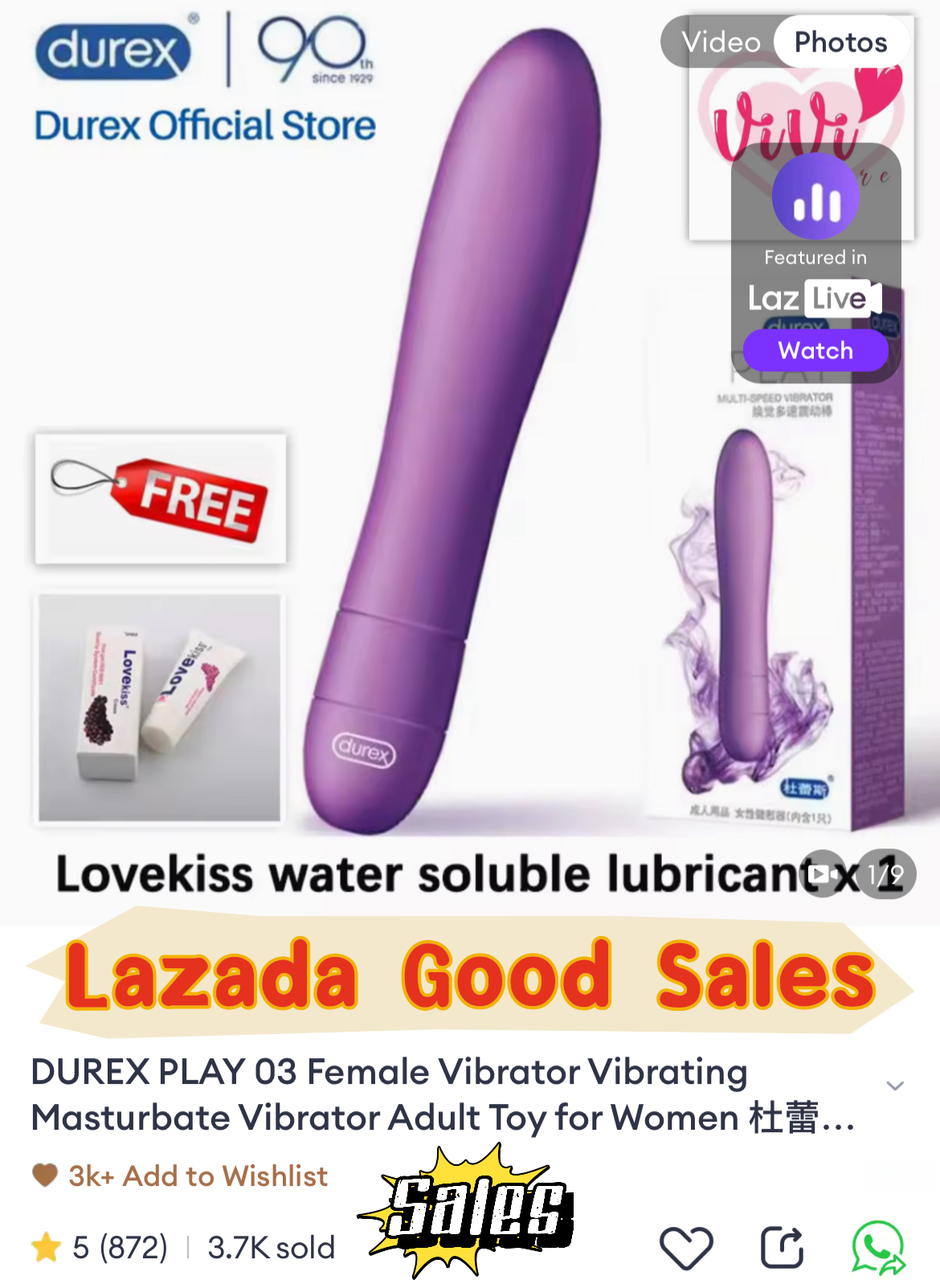 Durex Play 03 Vibrator Dildo Women Adult Toys Malaysia