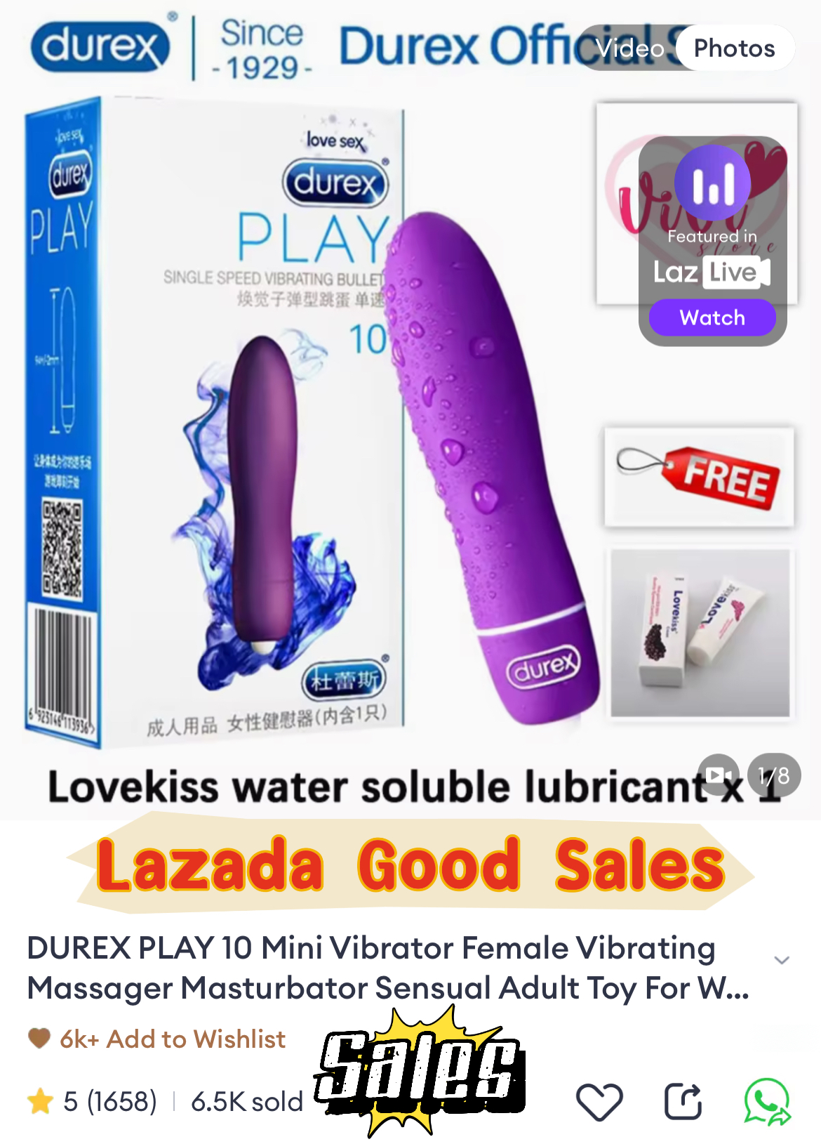 Durex Play 10 Mini Vibrator Dildo Women Adult Toys Malaysia
