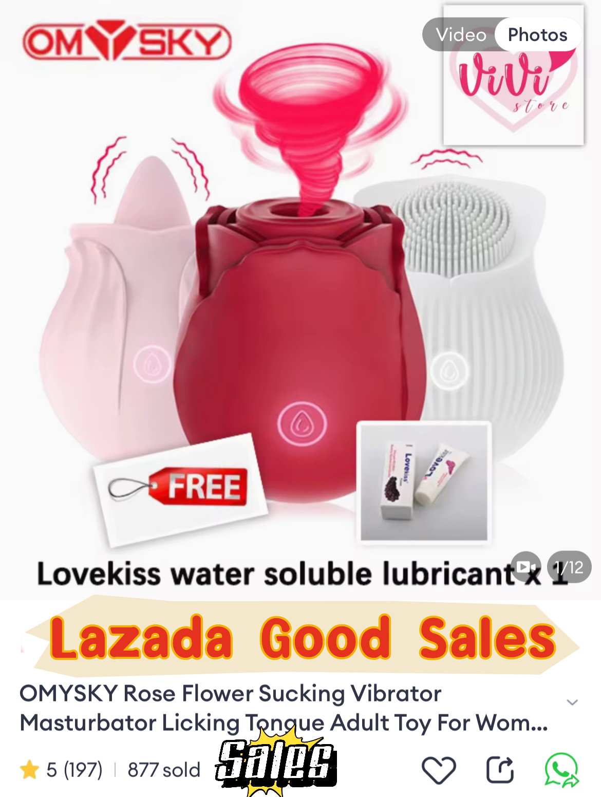 OMYSKY Rose Clitoral Sucking Tongue Licking Vibrator Women Adult Toys Malaysia