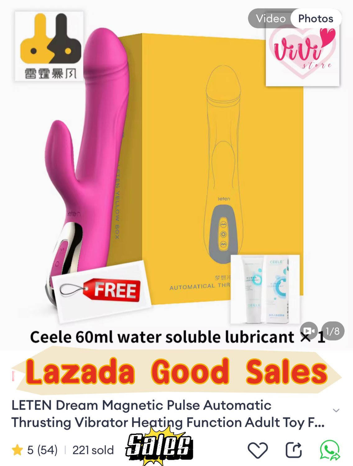LETEN Automatic Dildo Vibrator Heat Sex Toys Malaysia