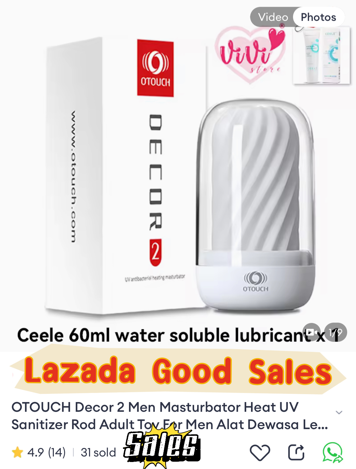 OTOUCH Decor 2 Men Masturbator Heat UV Sanitizer Rod Adult Toys Malaysia