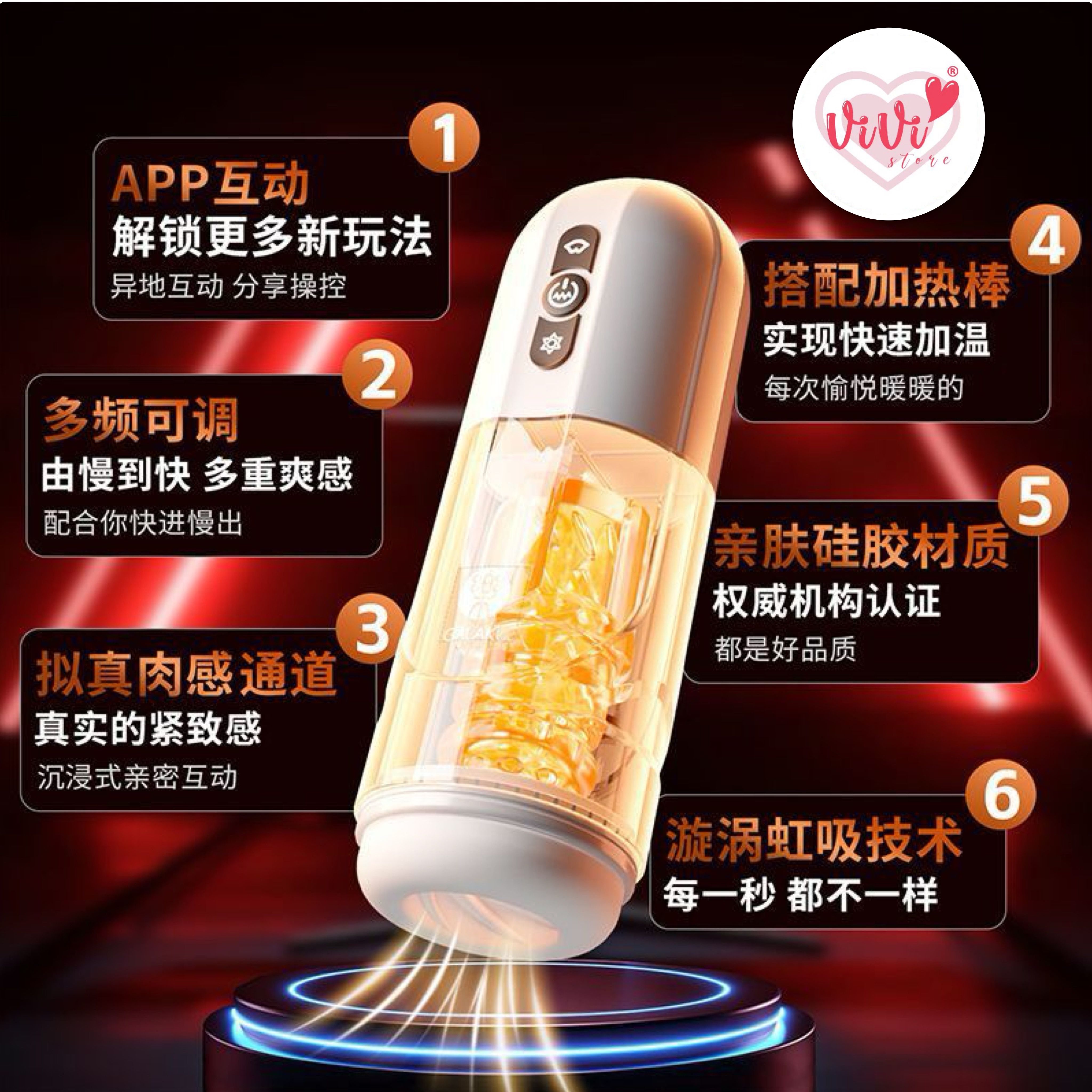 Galaku SUCX 2 IN 1 Cyber Power Sucking Vibration App Control Masturbator Man Cup Adult Toy Malaysia