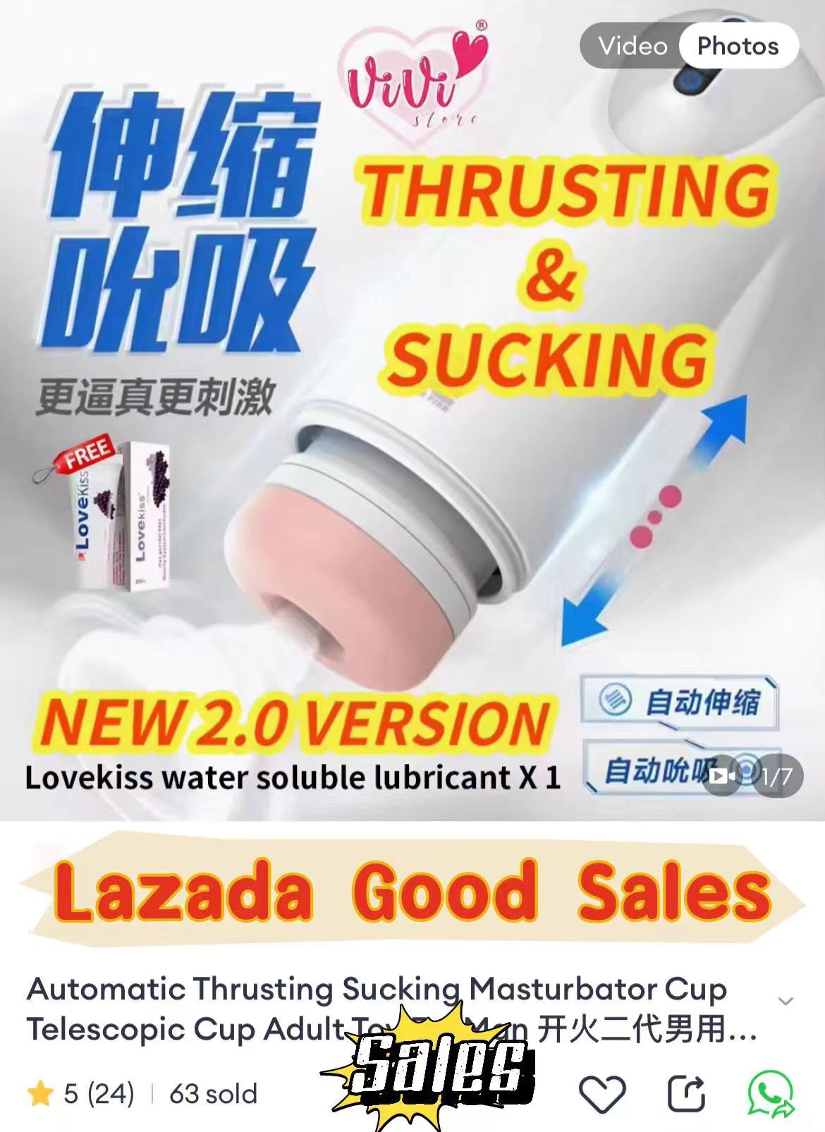 Open Fire 2.0 Automatic Thrusting and Sucking Telescopic Masturbator Cup Adult Toys Malaysia