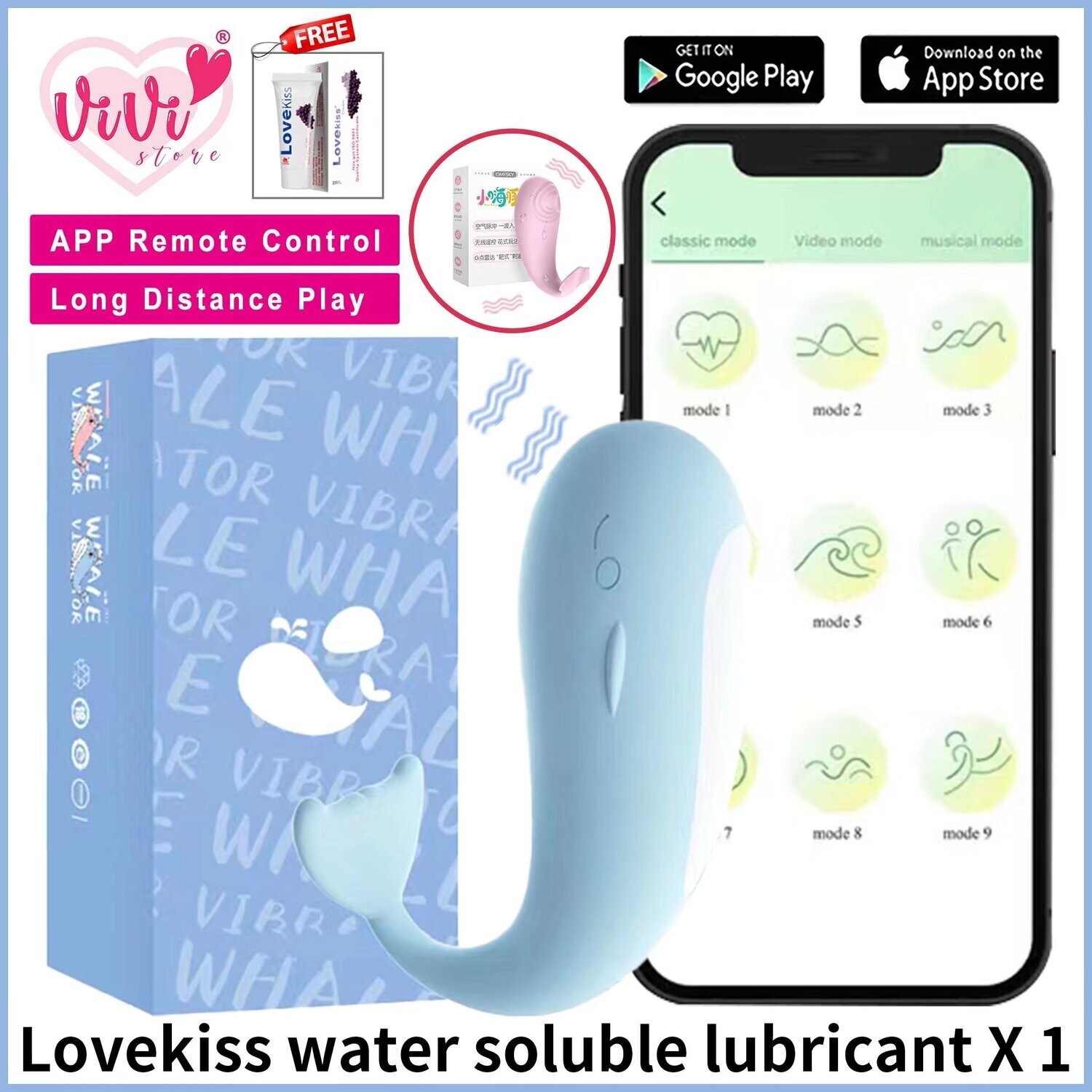 MizzZee Cute Whale Phone App Vibrator Dildo Bullet Egg Vibrator Women Adult Toys Malaysia