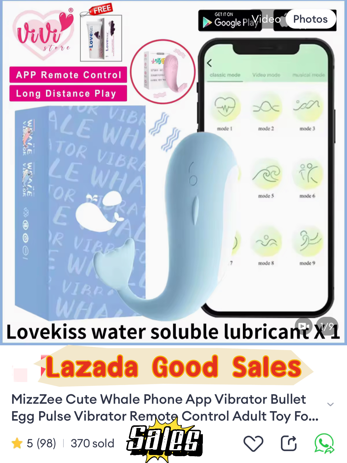 MizzZee Cute Whale Phone App Vibrator Dildo Bullet Egg Vibrator Women Adult Toys Malaysia