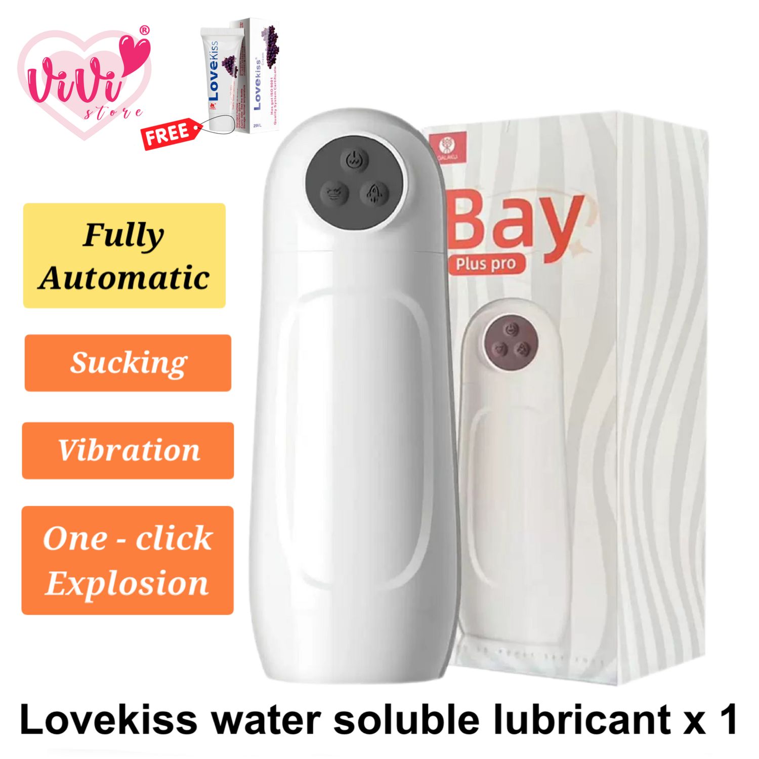 Galaku Bay Plus Pro Max White Automatic Suction Vibration Masturbation Cup Man Adult Toy Malaysia