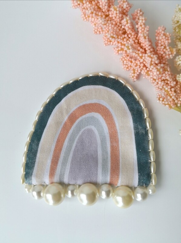 Rainbow Upcycled Fabric Brooch